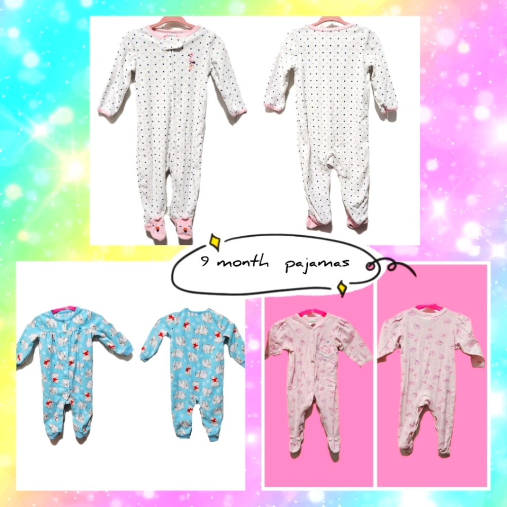 3 Baby girl 9 month  pajamas
